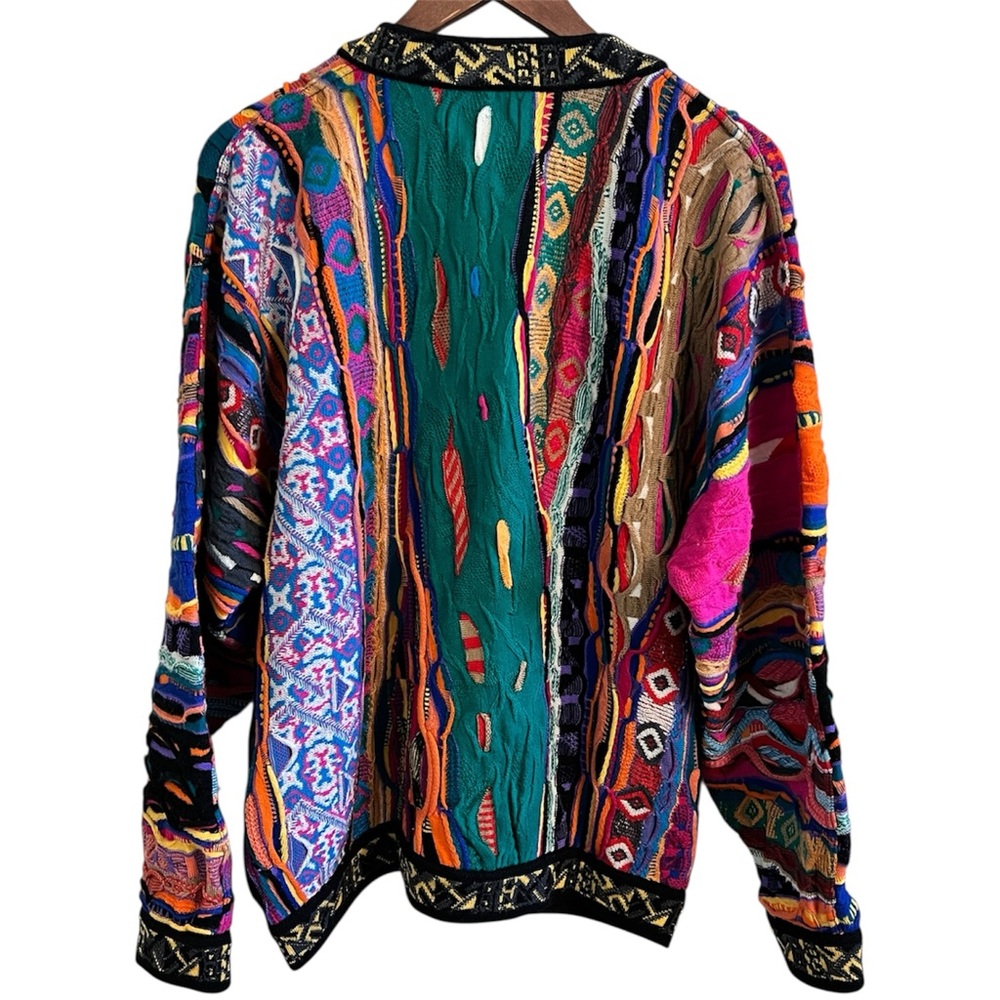 COOGI Vintage 80s 90s 100% Australian Wool Knit Cardigan Sweater Jacket Small - Picture 2 of 15